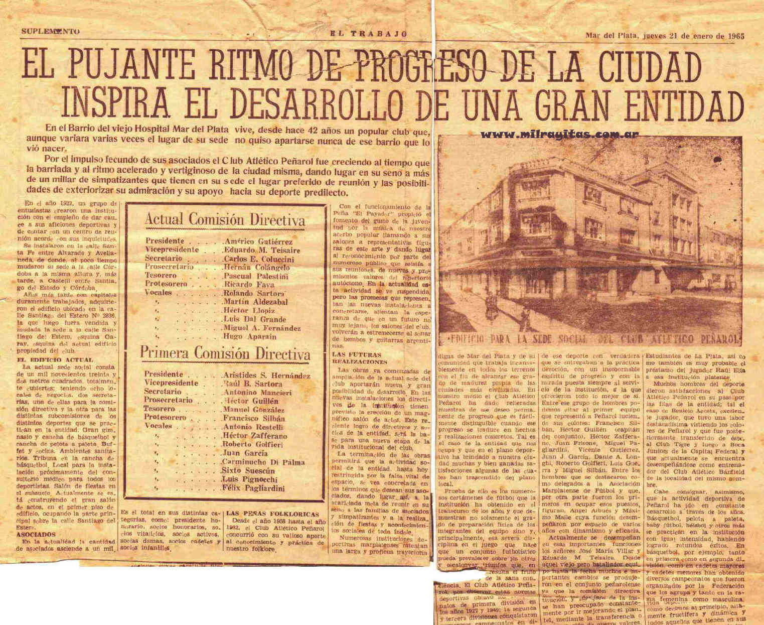 Recorte diario "El Trabajo" 1965